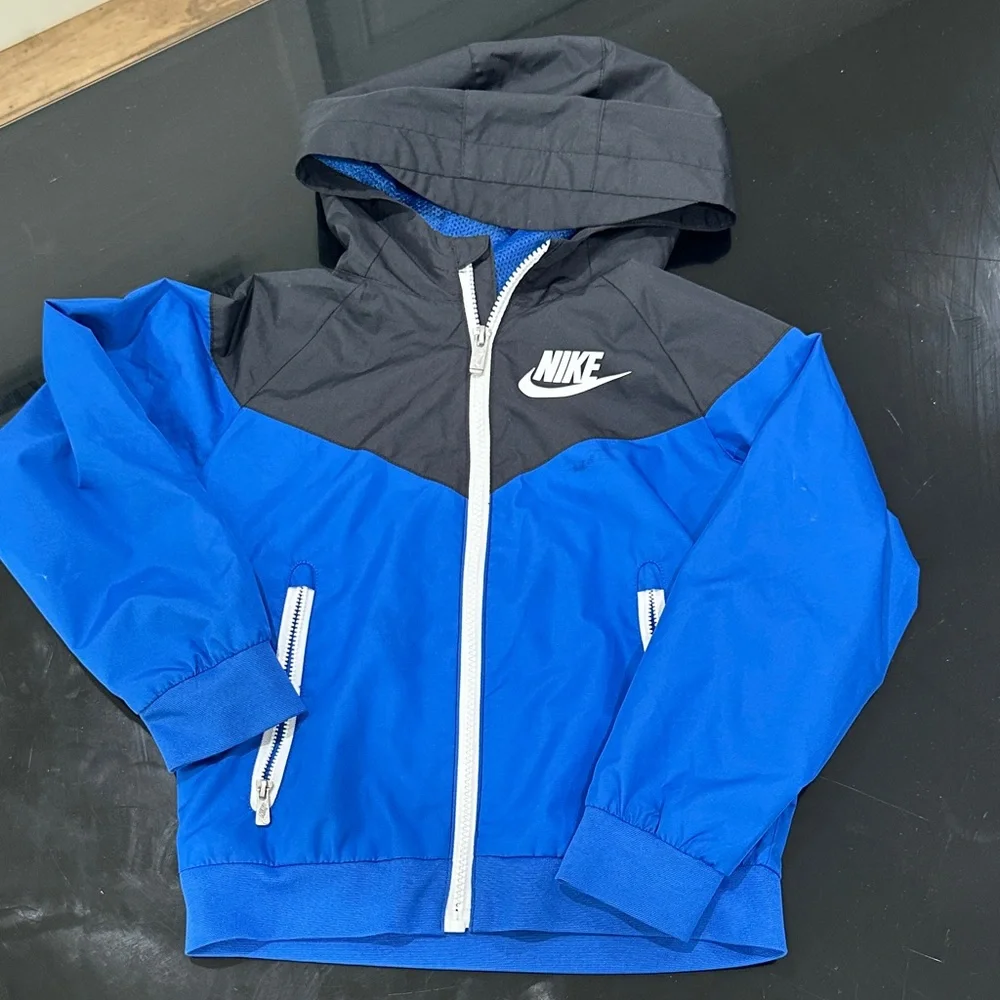 Nike Kids Blue and Black Raincoat - Picture 1 of 6